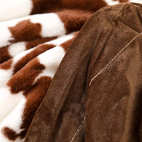RYNGHIPY Cow Print Blanket for Sofa Couch Double Sided Flannel Animal Design Brown Throw Blanket (Brown, 51''x63'') - Image 6
