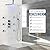 HOMEDEC (Upgrade) Shower Body Sprays System, 16Inch Ceiling LED Rain Shower Thermostatic Faucet Set, Body Jets with Flow Adjust Switch, Chrome