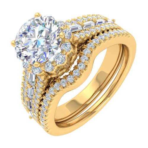 1 Carat Diamond Bridal Ring Set in 14K Gold