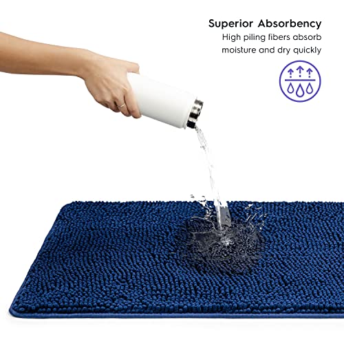 Tafts Bathroom Rugs, Extra-Thick Memory Foam Bath Mat, Ultra-Soft Chenille Microfiber, Highly Absorbent, Machine Washable, Shaggy Bath Mats For Bathroom, Rectangle Cutout thumb #5