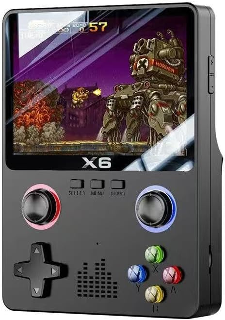 New Handheld X6 with Double Rocker Super HD Screen tens of Thousands of Classic Arcade Game Mastered. (Black)