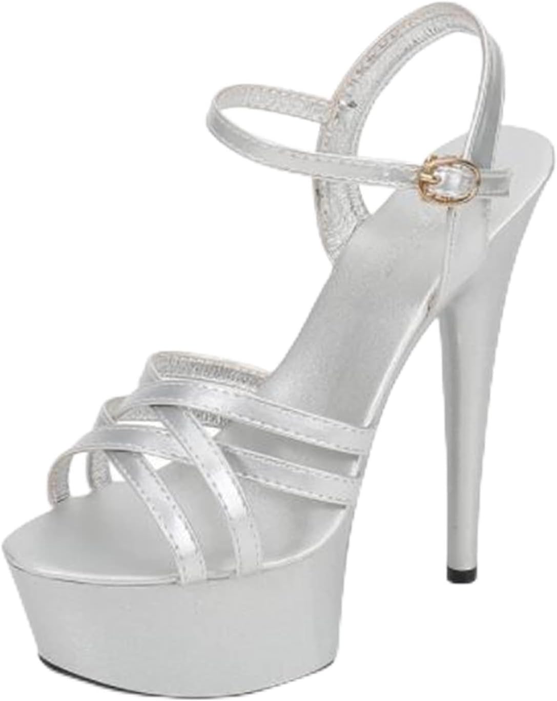Shoes Women Stiletto Sandals Striptease Walking Show Sandals Model High-Heeled Shoes Sandals Platform Wedding Shoes Female New Heel Height 15Cm/5.9In