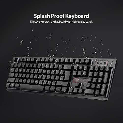 Image of USB Wired Gaming Keyboard and Mouse Combo Water of Rainbow Backlit 2000DPI for Home Office