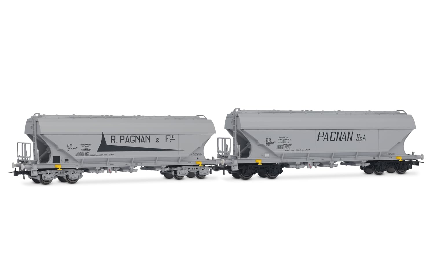 Rivarossi HR6678 FS 2-unit Flat-sided Pack Hopper Wagons Type Gauge 1:87 Scale