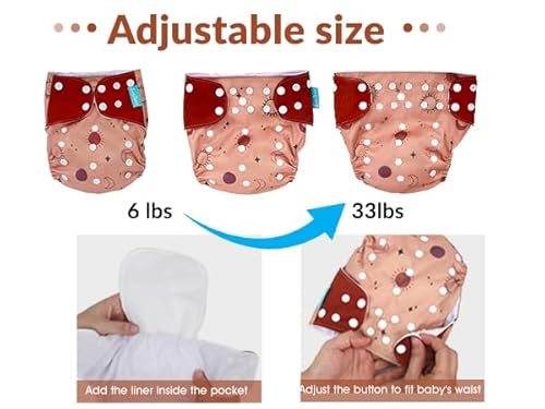 Smarbore Baby Cloth Diapers Set-4 Pack Diapers With 4 Inserts & 1 Wet Dry Separation Bag thumb #2