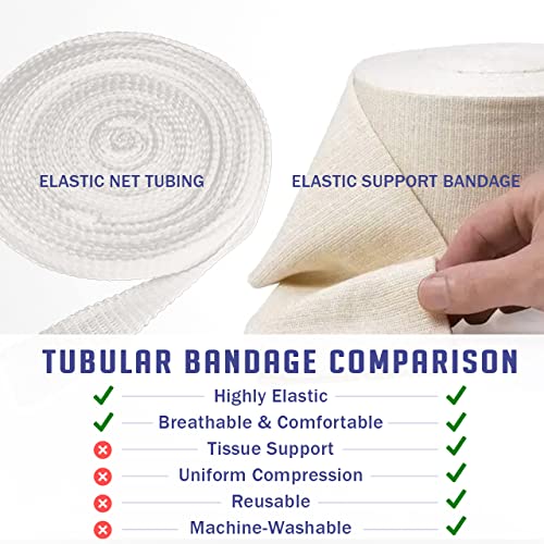 everlit elasticated tubular support bandage  stockinette tubing for large arm knees legs  light to moderate compression bandage roll for tissue support size e  3534 x 11 yd
