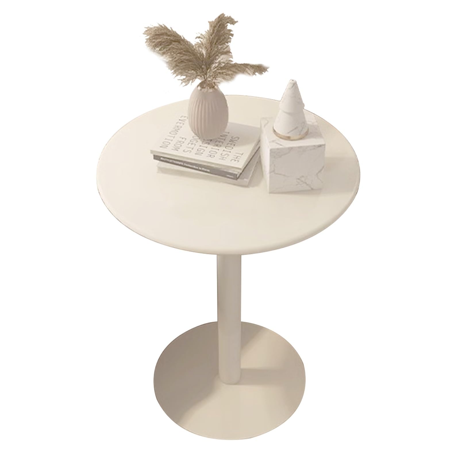 Table de bistrot ronde moderne en métal blanc pour coin repas de cuisine