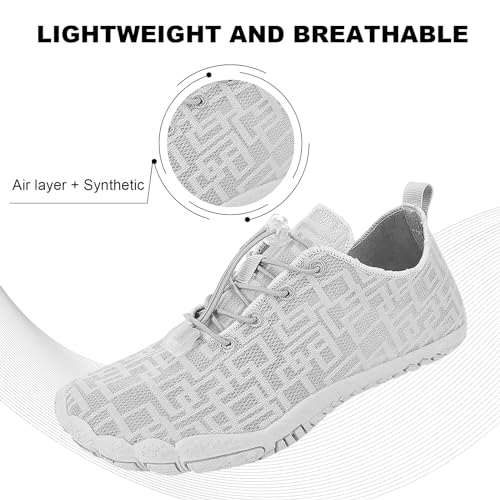 Image of Orgone Hike Footwear Barefoot Shoes Womens Mens, Pro Shoes Women Men Barefoot Hike Shoes Travel Shoes, Healthy & Non-Slip Breathable Barefoot Shoes, Light Grey A38