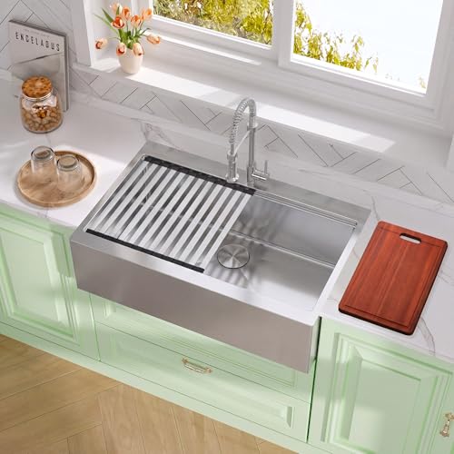 Rhbamoa 36 Inch Stainless Steel Farmhouse Sink