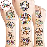 96 PCS Hispanic Heritange Month Pre-Cut Birthday Party Decorations Favors Supplies Temporary Tattoos Decor Latin American Spanish Stickers For Boys Girls Gift School Prizes Rewards