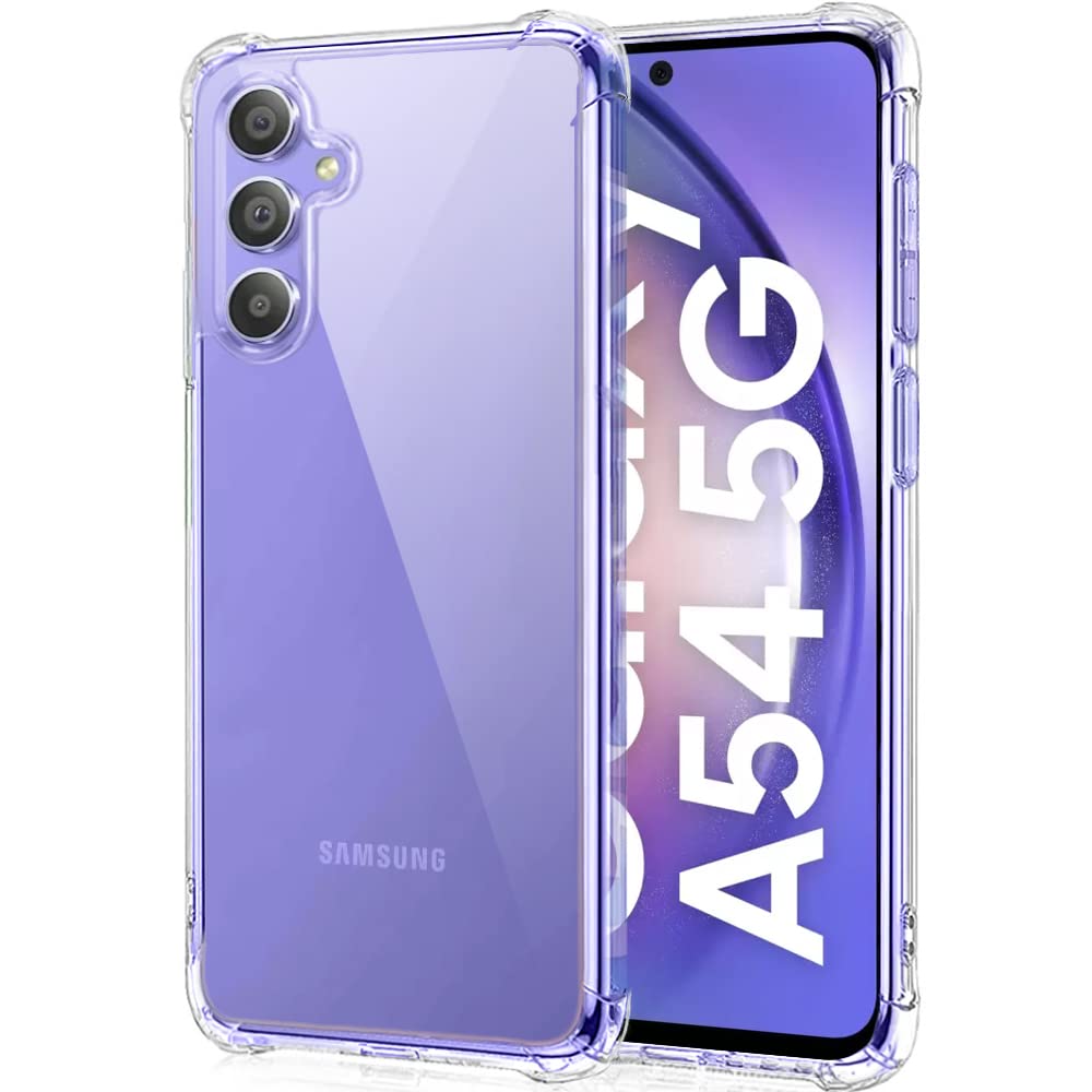 TheGiftKart Shockproof Back Cover Case for Samsung Galaxy A54 5G | Raised Bumps for Camera & Screen Protection | Ultra Clear Soft Silicone Back Cover Case for Samsung Galaxy A54 5G (Transparent)