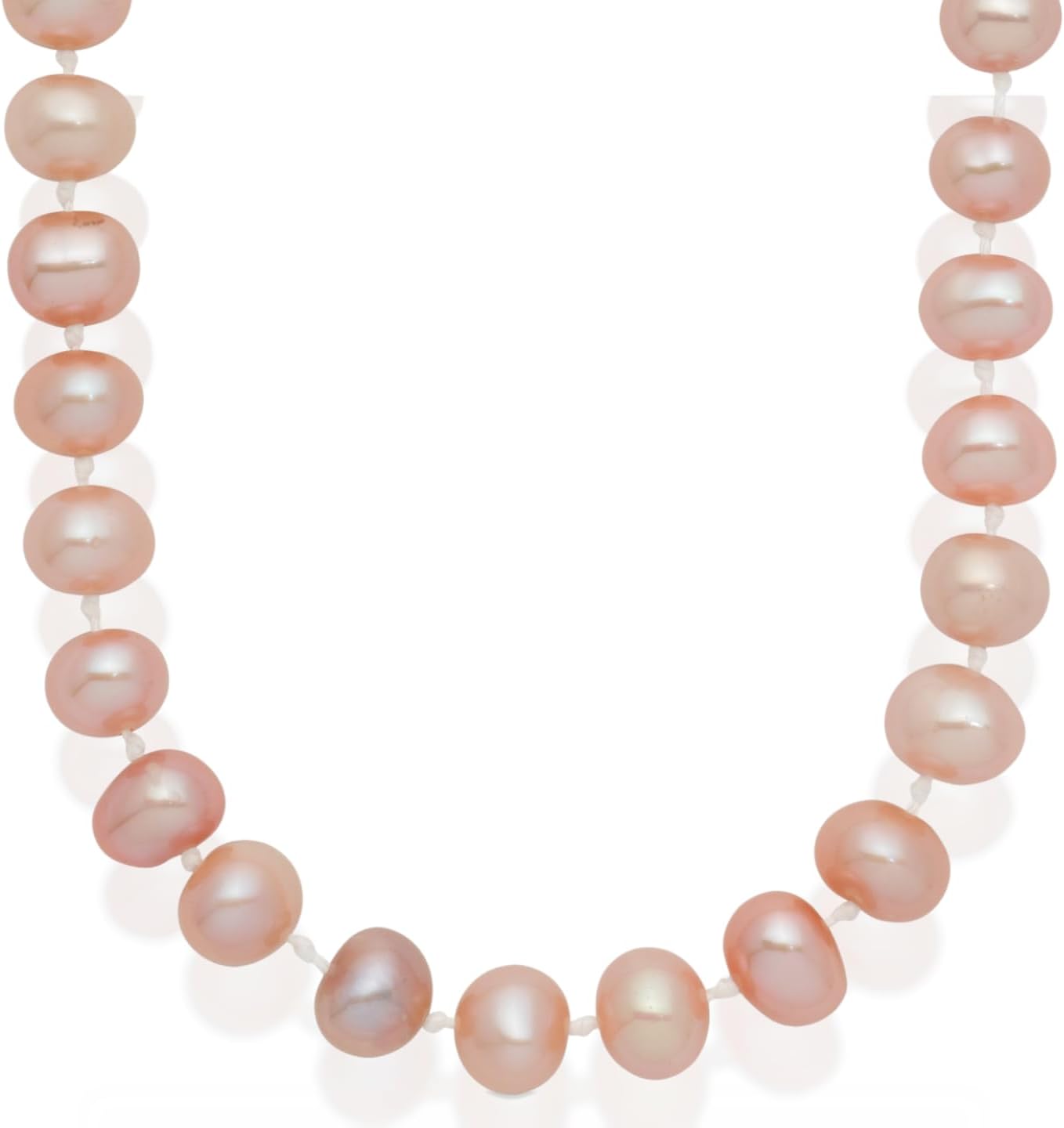 IceCarats 14K Solid Yellow Gold 6mm Freshwater Pink Pearl Bead Chain Necklace Prong Set