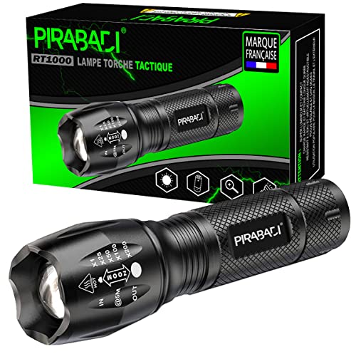 Lampe Torche DE Poche A LED Rechargeable | avec Zoom Puissant | Plusieurs Modes | ÉTANCHE A LA Pluie | pour Camping RANDONNÉE Sport Urgence Voyage | Marque FRANÇAISE [Classe ÉNERGÉTIQUE A+++] Cover