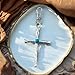 Rustic Silver Cross Purse Charm – Handmade Western Bag Charm with Turquoise Accent | Faith Gift for Women