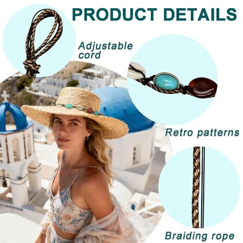 Image of Cowboy Hat Bands for Men Women, Leather Hatbands Belt for Cowboy /Western /Fedora /Cowgirl Hats