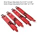 EXREIZST 4 Premium Soft Leather Cuffs Adjustable Leather Straps for Hand and Wrist and Ankle Adjustable Indoor Home Gyms Aid Training Tools Set, Red