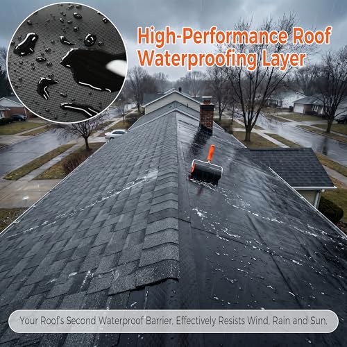 SFNSM 50mil EPDM Waterproofing Membrane for Roof Underlayment 16.5ft X 40in - Self-Adhesive Rubber Roofing Materials Heavy Duty Peel and Seal Roofing Roll for Patio, Rv, Metal Roof (Textured Surface)