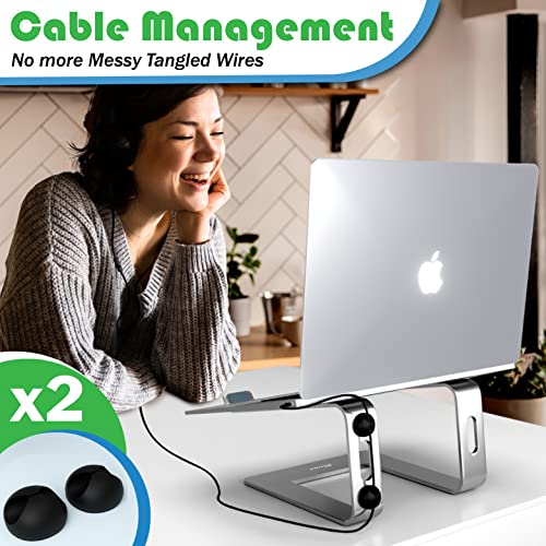 Laptop-Stand-for-Desk-Computer-Stand-for-Laptop-Laptop-Riser-Apple-Macbook-Stand-Dell-HP-Macbook-Pro-Air-Comes-with-Grip-Pads-and-Cable-Management-Fits-all-10-17-inch-Laptops-Silver