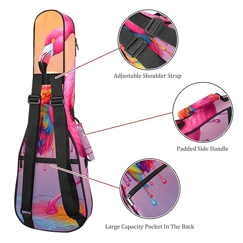 Waterproof Oxford Cloth Ukulele Bag Fairy with Bird and Flower Durable & Stylish Ukulele Case with Storage 火烈鸟61 - Les Beatles, Paul McCartney, John Lennon, RIngo Starr, George Harrison Waterproof Oxford Cloth Ukulele Bag Fairy with Bird and Flower Durable & Stylish Ukulele Case with Storage 火烈鸟61 – Image 4