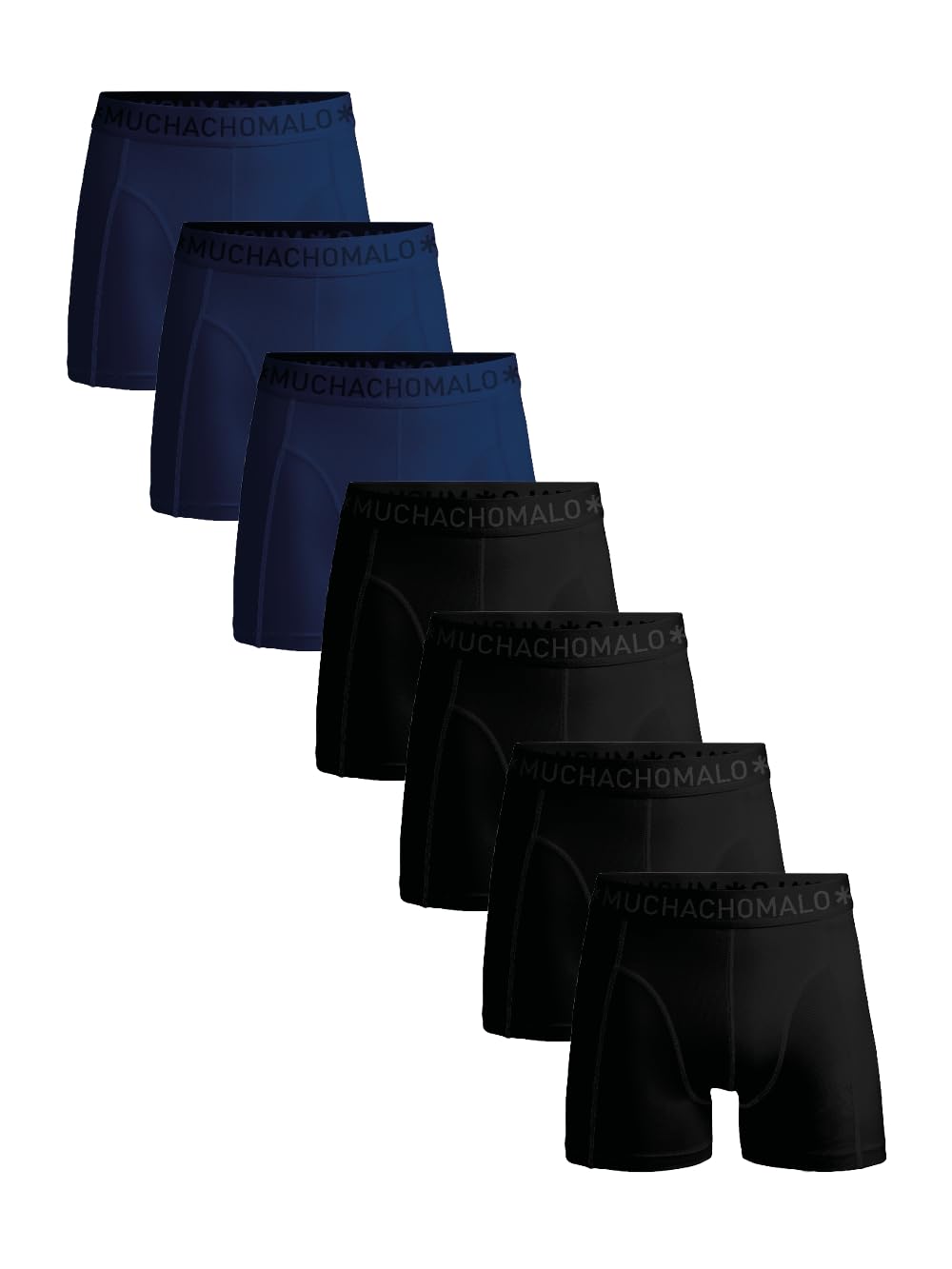Muchachomalo Calzoncillos para Hombre, Ropa Interior Lisa de Algodón para Hombre, Pack de 7 Unidades, Bóxers Lisos de Corte Clásico con Cintura Elástica