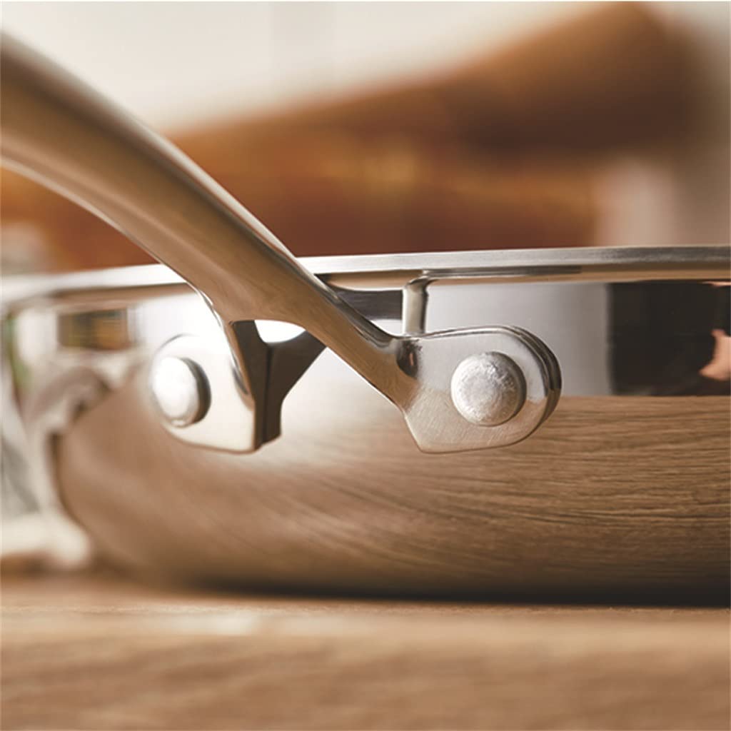 Poêle antiadhésive en acier inoxydable 304, idéale pour la cuisson de steaks, d'œufs et autres petits plats. Compatible avec la cuisinière et le four. Couleur argent. 24 cm.