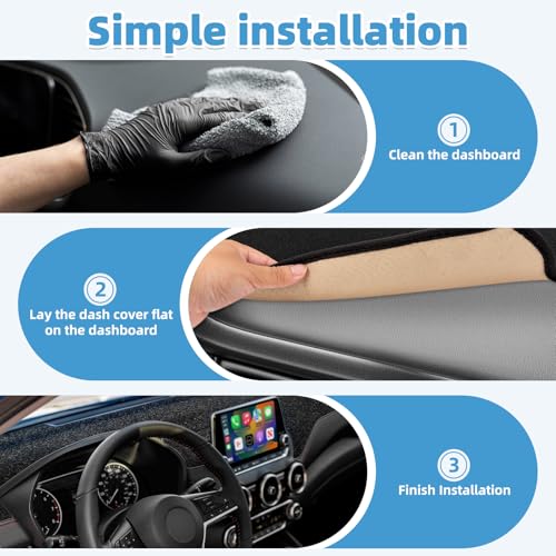 Image of Dash Cover Mat Compatible with Nissan Sentra 2020-2026 Non-Slip Dashboard Cover Mat Sunshade UV Rays Protector Interior Accessories