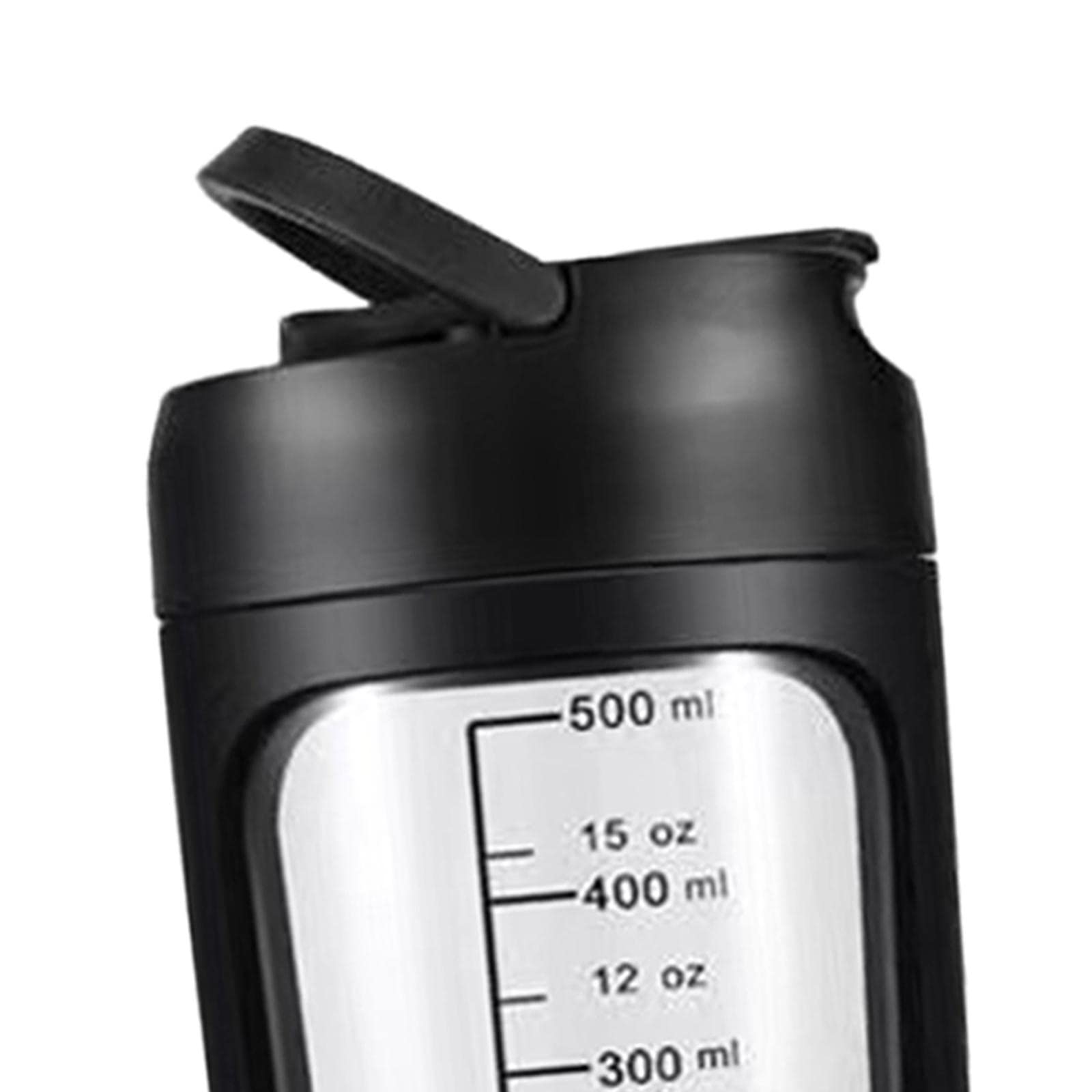 Electric Shaker Bottle di Proteine Bicchiere in Vetro Resistente Pp Alimentare Termica Pulizia Automatica USB Ricaricabile, Nero