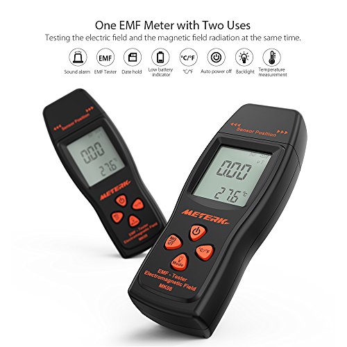 KKmoon Medidor EMF Portátil Mini LCD Digital Detector EMF Testador de radiação de campo eletromagnét