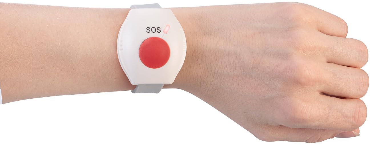 Communications Festnetztelefon: Senioren-Notruf-Telefon, Funk-SOS-Taster & zusätzliches SOS-Armband (Notruftelefon, Tischtelefon)