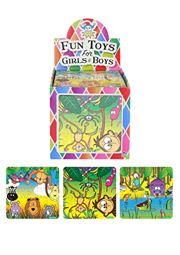 Henbrandt 1x Children’s Mini Jungle Animal Jigsaw Puzzle 25-Piece Mini Jigsaw for Kids Toys Party Bag Fillers Lucky Dip Class Gifts Home School Rewards
