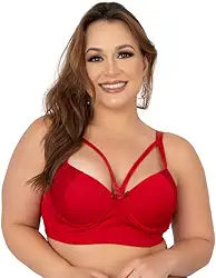 Soutien Strappy Reforçado Plus Size Sutiã Lingerie Renda Bojo Tamanho Especial