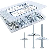30 Sets Toggle Bolts for Drywall, Heavy Duty Metal Drywall Anchors Kit – 1/4", 3/16", 1/8" Butterfly Anchors and Screws for Hollow Wall, Sheetrock, Ceiling Mounting