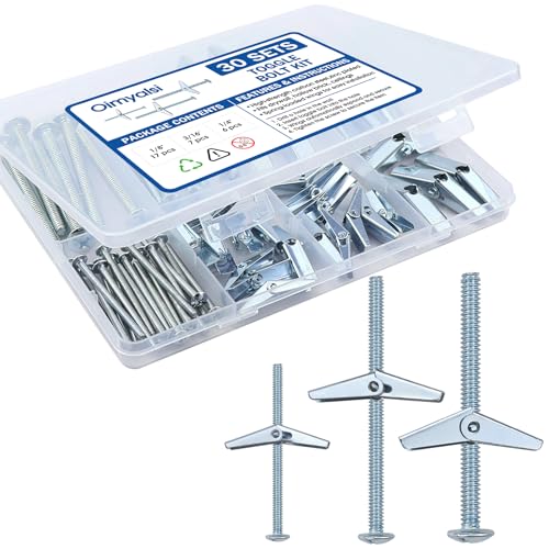 30 Sets Heavy Duty Drywall Toggle Bolts Kit