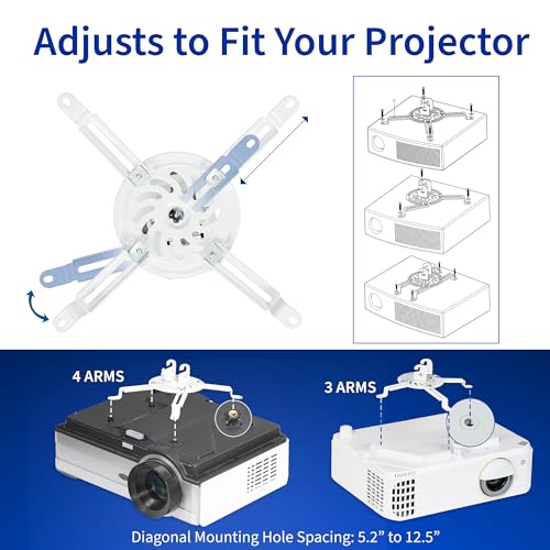 Vivo MOUNT-VP01W Universal Adjustable Ceiling Projector Mount thumb #3