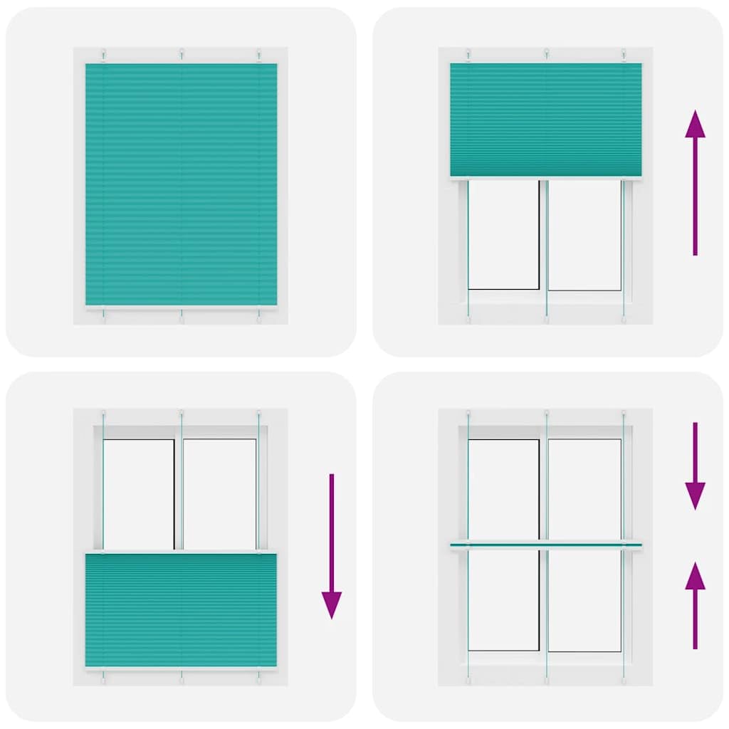 Tenda plissettata antracite, 40 x 100 cm, larghezza tessuto 39 cm, in poliestere, per finestre con protezione solare e sguardi indiscreti, 4 larghezze pieghe, poliestere 40 x 100 cm, antracite