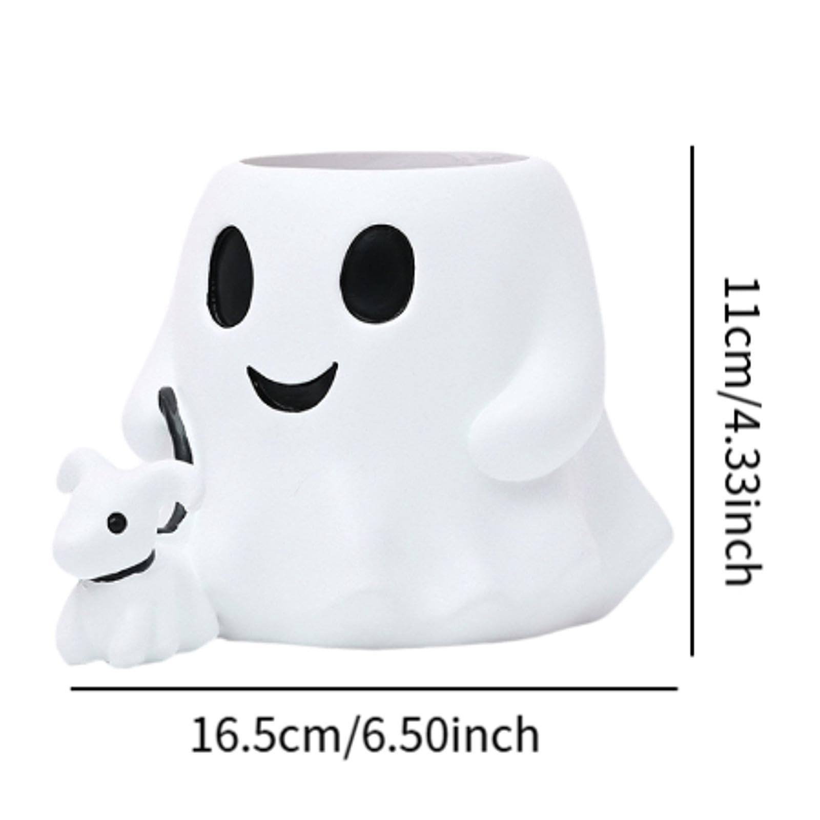 Vaso Fantasma Fioriera da Davanzale Ciotola per Dolci Portavasi per Piante in Resina Leggera Adatto per Regali di Compleanno Ufficio E Casa, Senza Fiori