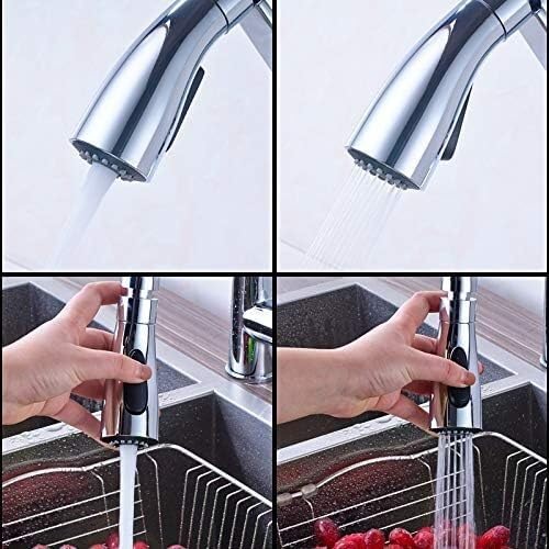 Robinet d'évier de cuisine anti-calcaire chrome blanc grand espacement