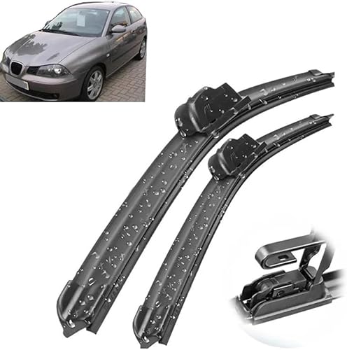 liyahuihh 2 Escobillas Limpiaparabrisas Delanteras para Seat Cordoba MK2 2002-2005 21"+19" - Juego de Repuesto Original, Limpieza Silenciosa y Sin Rayas