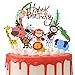 22 Pezzi Toppers Torta Animale Zoo, 1 Striscione di Compleanno Animali della Giungla, Decorazioni per Torta di Compleanno, Happy Birthday Banner, Animali Della Giungla Cupcake Topper