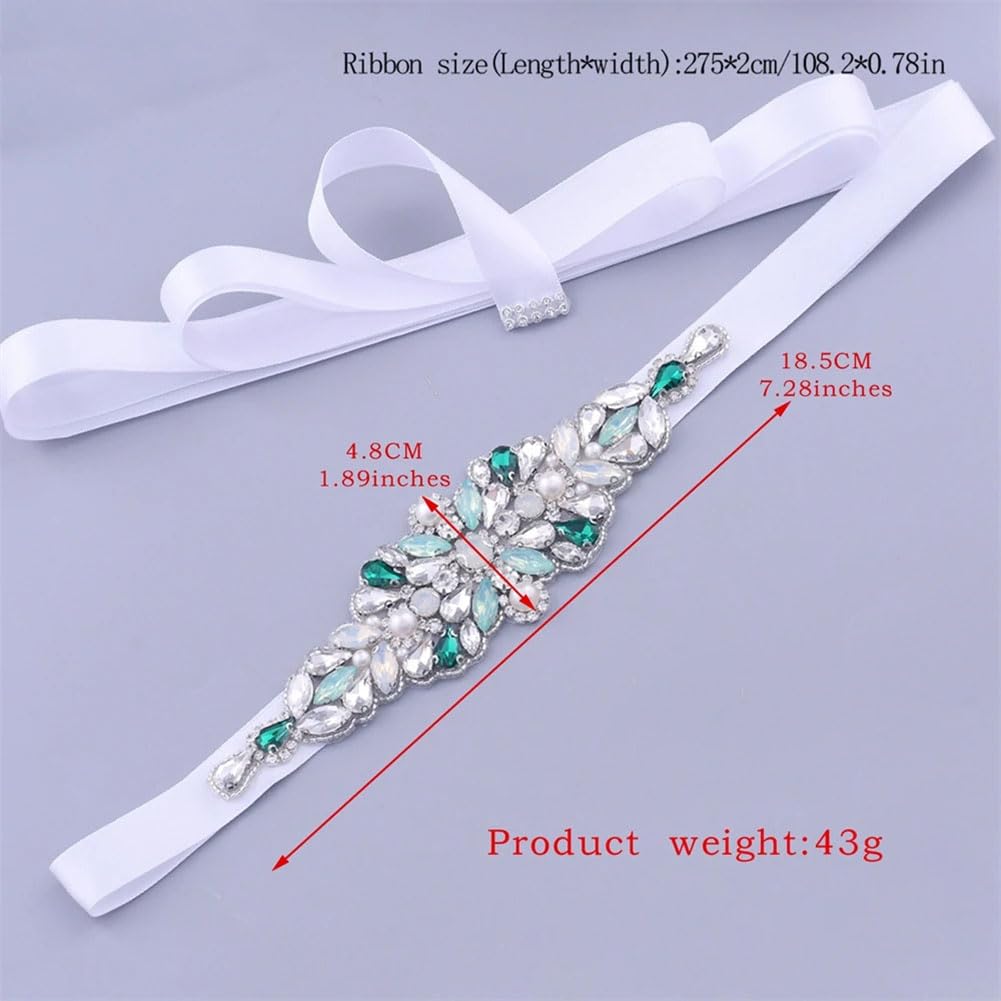 Cinturón de novia con diamantes de imitación para vestidos de noche formales, cinturón decorativo hecho a mano