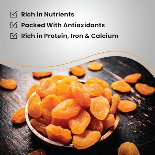 HARVEAST Turkish Jumbo Dried Apricots - Dehydrated Turkish Apricots - Tender & Sweet Whole Dried Fruits - Vegan Snack in Resealable Pack - Sugar Free, Non-GMO, Unsulfured, Gluten Free & Kosher (1 lb)