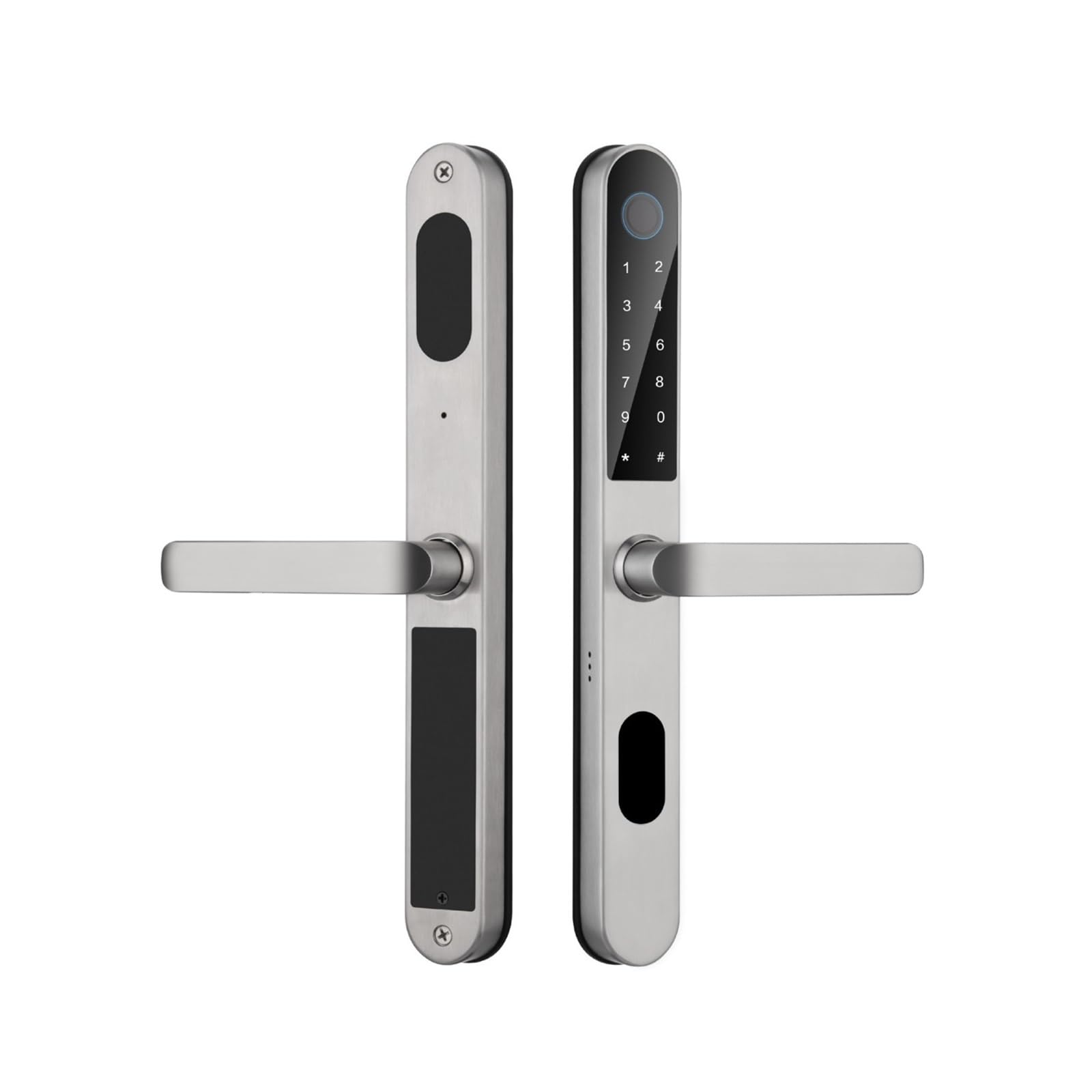 Poignée de porte intelligente en aluminium silver avec application et empreinte digitale