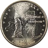 2001 P New York State Quarter BU Uncirculated Clad 25c Coin