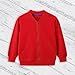 Toddler Cotton Zip up Coats Long Sleeve Plain Knit Cardigan with Pockets Boys Girls Soft Zipper (Red, 18-24 Months)