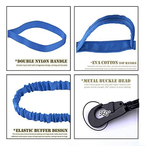 Image of Tactical Dog Collar and Leash Set Adjustable Military Nylon Dog Collar with Control Handle and Heavy Duty Metal Buckle for Large Dogs(Dark Blue XXL