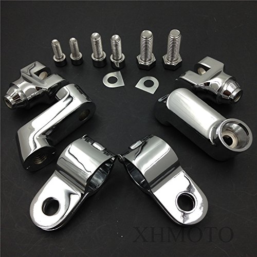 Httmt Mt216-050- Chrome Longhorn Footpeg Mounts Clamp Compatible With Bsa Norton Triumph Bobber Chopper Cafe Racer Atv Utv Scooter #TOP4