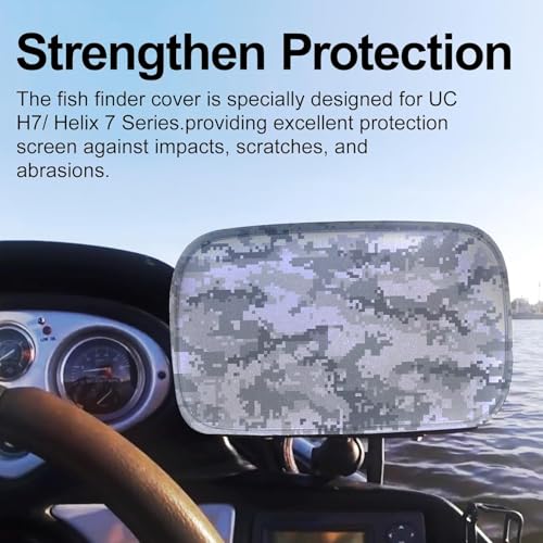 Image of Helix 5 Cover, Waterproof Fish Finder Cover, Compatible with UC H5 / Helix 5 Screen Cover, Made of Neoprene Protects Your Screen and Device from Sun and Adverse Weather Damage (Camouflage White)