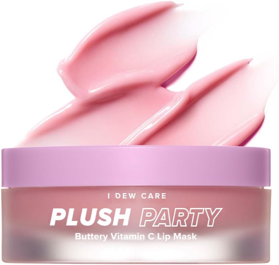 Overnight Lip Sleeping Mask - Plush Party | Buttery Vitamin C, Lip Glaze, Moisturizing Balm, With Cocoa Butter For Dry Lips, Glass Skin Look, Nourish and Hydrate, Korean Skin, 0.42 Oz