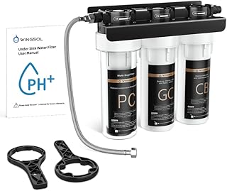 WINGSOL Under Sink Alkaline Water Filter, 10-Layer Water Filter System Reduces Heavy Metals, Chlorine, Sediment, Improves pH and Taste, Remineralization, NSF Certified Sink