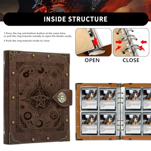 Image of DUROTAN Trading Card Binder for MTG /YGO /PTCG /Game Cards,Holds 240 Cards | Premium Collector Card Album for Standard Cards,Toys Gifts for Kids